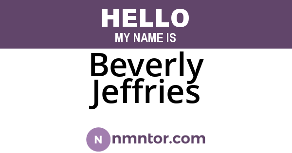 Beverly Jeffries
