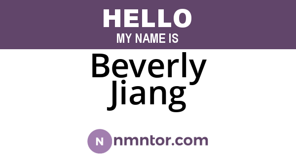 Beverly Jiang