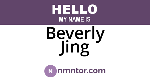 Beverly Jing