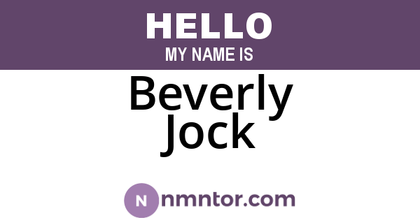 Beverly Jock