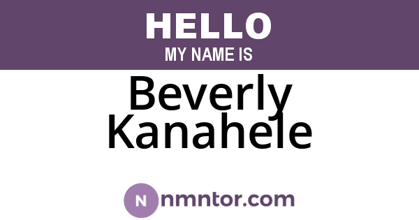 Beverly Kanahele
