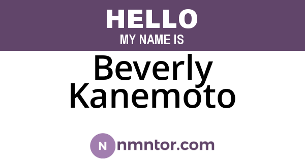 Beverly Kanemoto