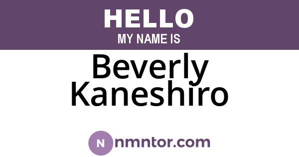 Beverly Kaneshiro