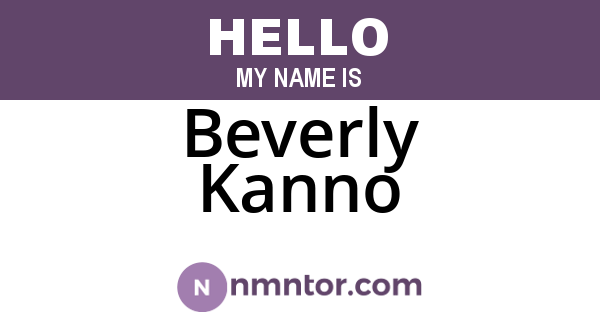 Beverly Kanno