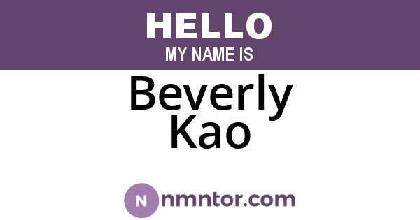 Beverly Kao