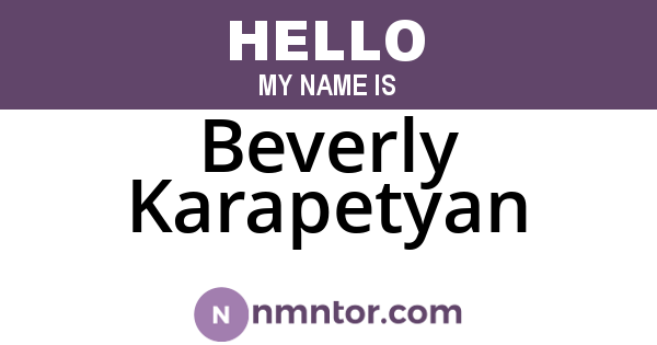 Beverly Karapetyan