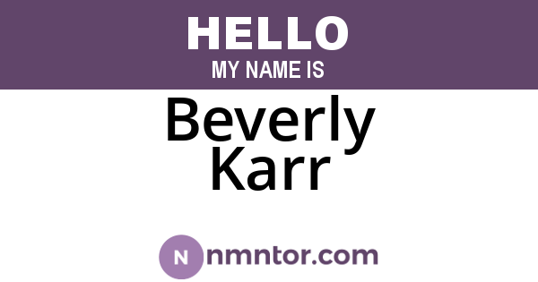 Beverly Karr