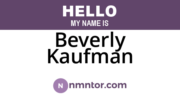 Beverly Kaufman
