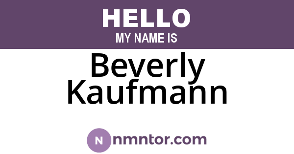Beverly Kaufmann