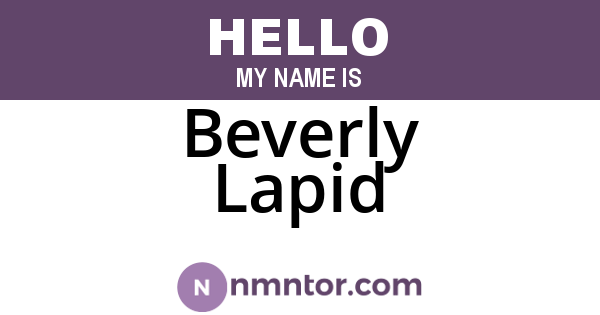 Beverly Lapid