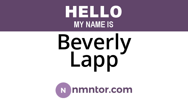 Beverly Lapp
