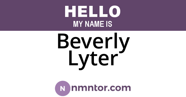 Beverly Lyter