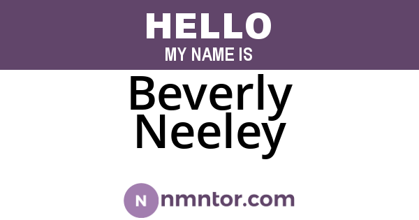 Beverly Neeley