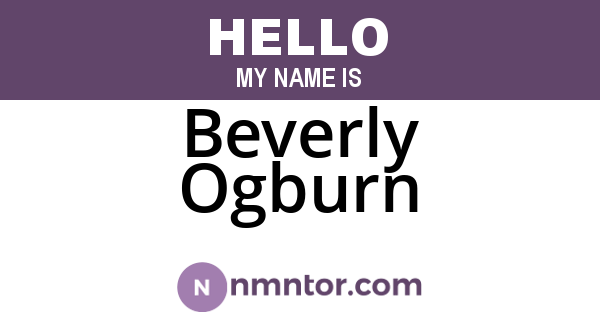Beverly Ogburn