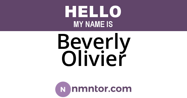 Beverly Olivier