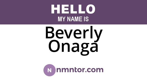 Beverly Onaga