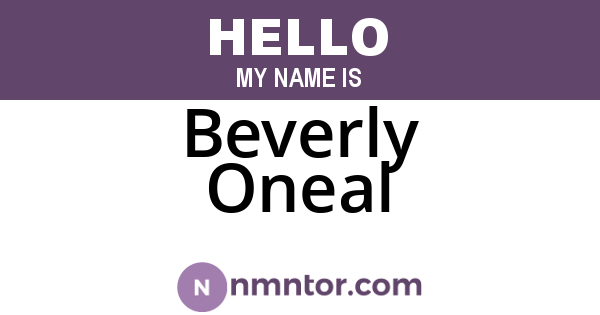 Beverly Oneal