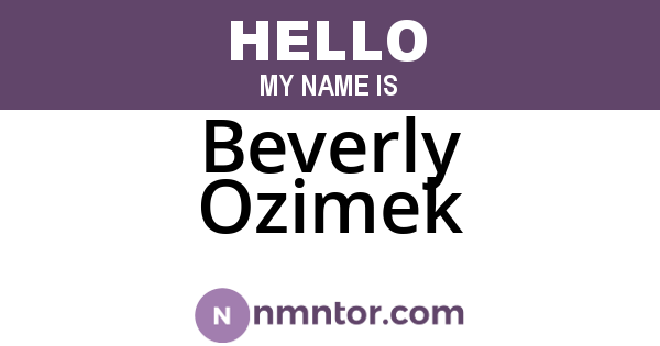 Beverly Ozimek