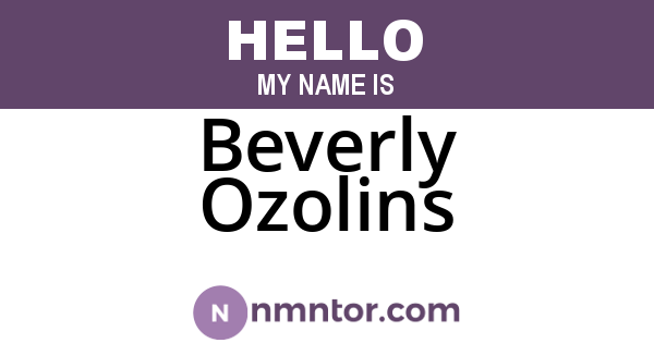 Beverly Ozolins