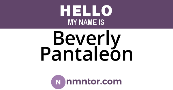 Beverly Pantaleon