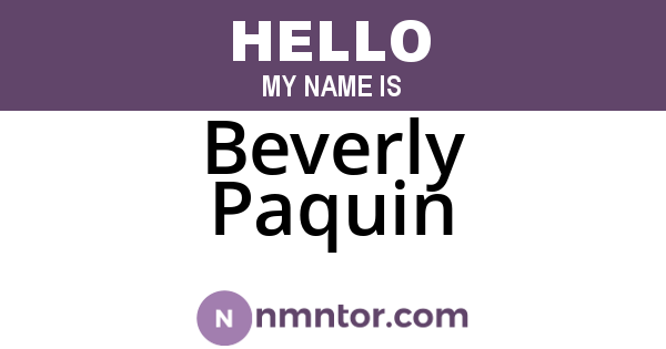 Beverly Paquin