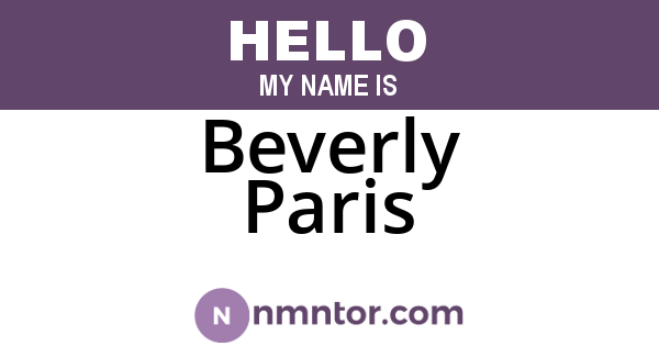 Beverly Paris