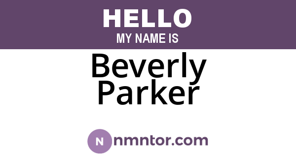 Beverly Parker