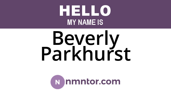 Beverly Parkhurst