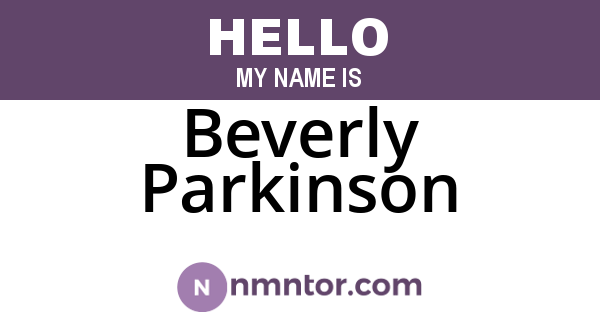 Beverly Parkinson