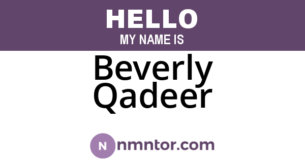 Beverly Qadeer