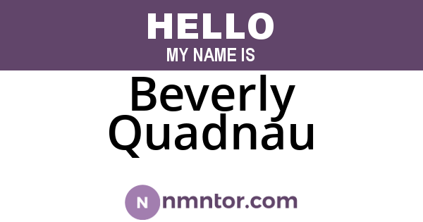 Beverly Quadnau