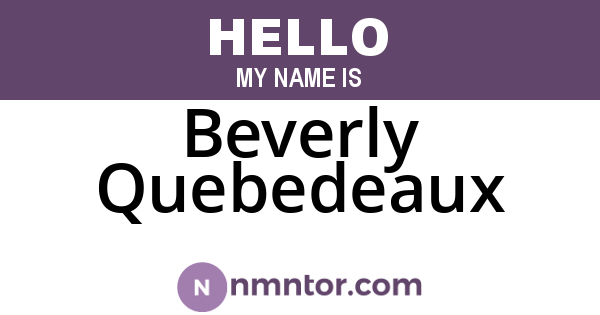 Beverly Quebedeaux