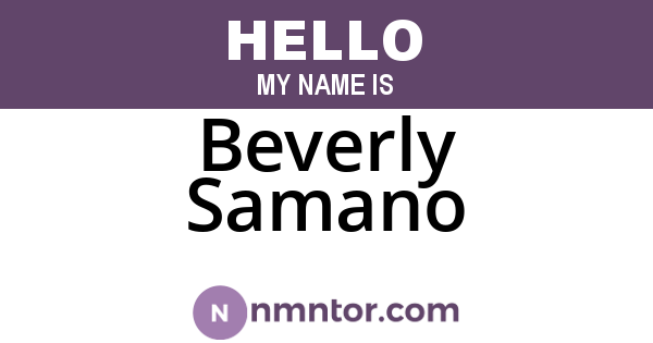 Beverly Samano