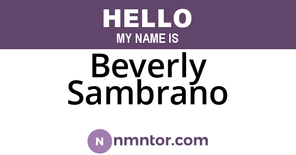 Beverly Sambrano
