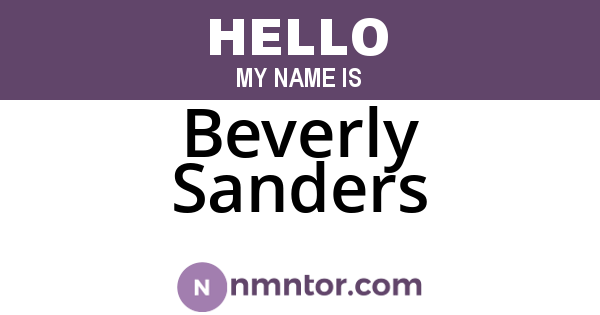 Beverly Sanders