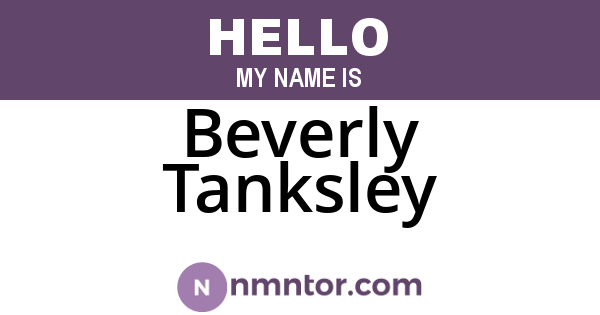 Beverly Tanksley