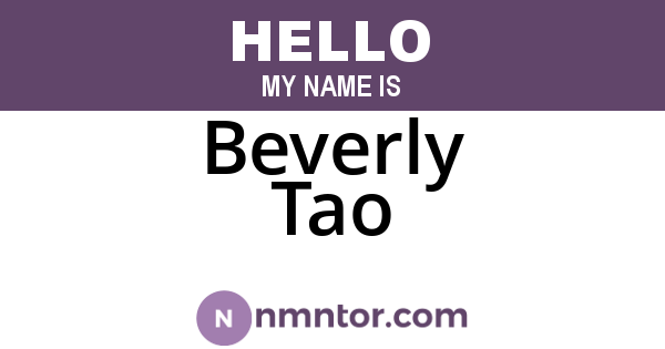 Beverly Tao
