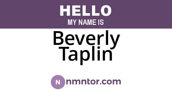 Beverly Taplin