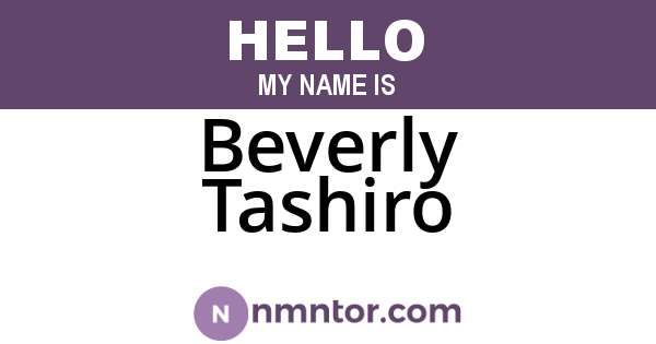 Beverly Tashiro