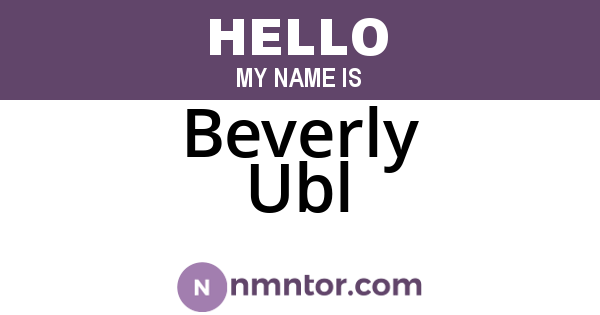 Beverly Ubl
