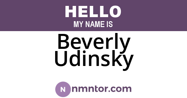 Beverly Udinsky