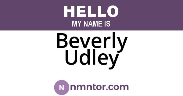 Beverly Udley