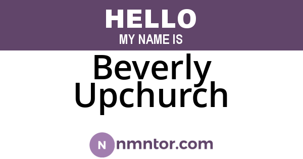 Beverly Upchurch