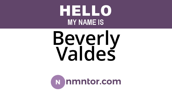 Beverly Valdes