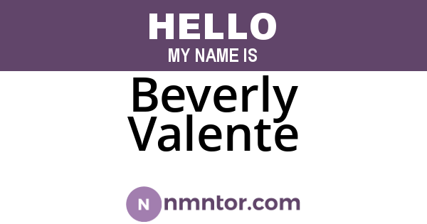 Beverly Valente