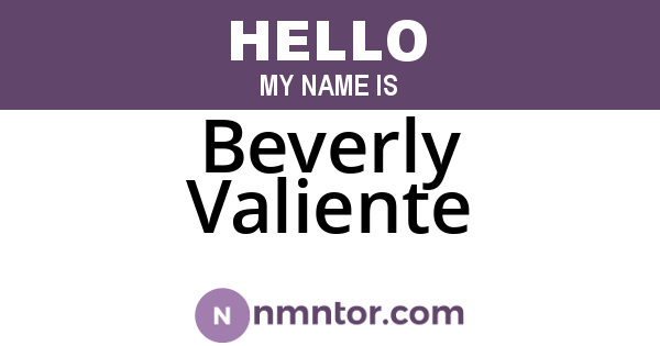 Beverly Valiente
