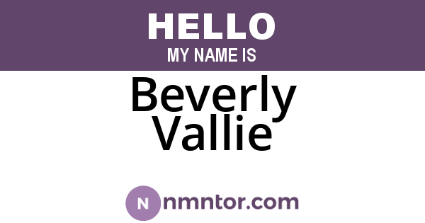 Beverly Vallie
