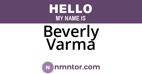 Beverly Varma