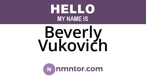 Beverly Vukovich