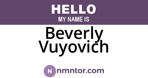 Beverly Vuyovich